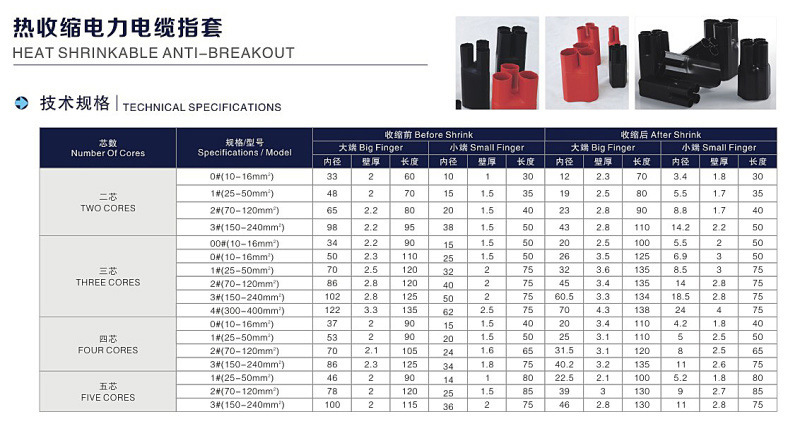 熱縮四指套 熱縮四指套